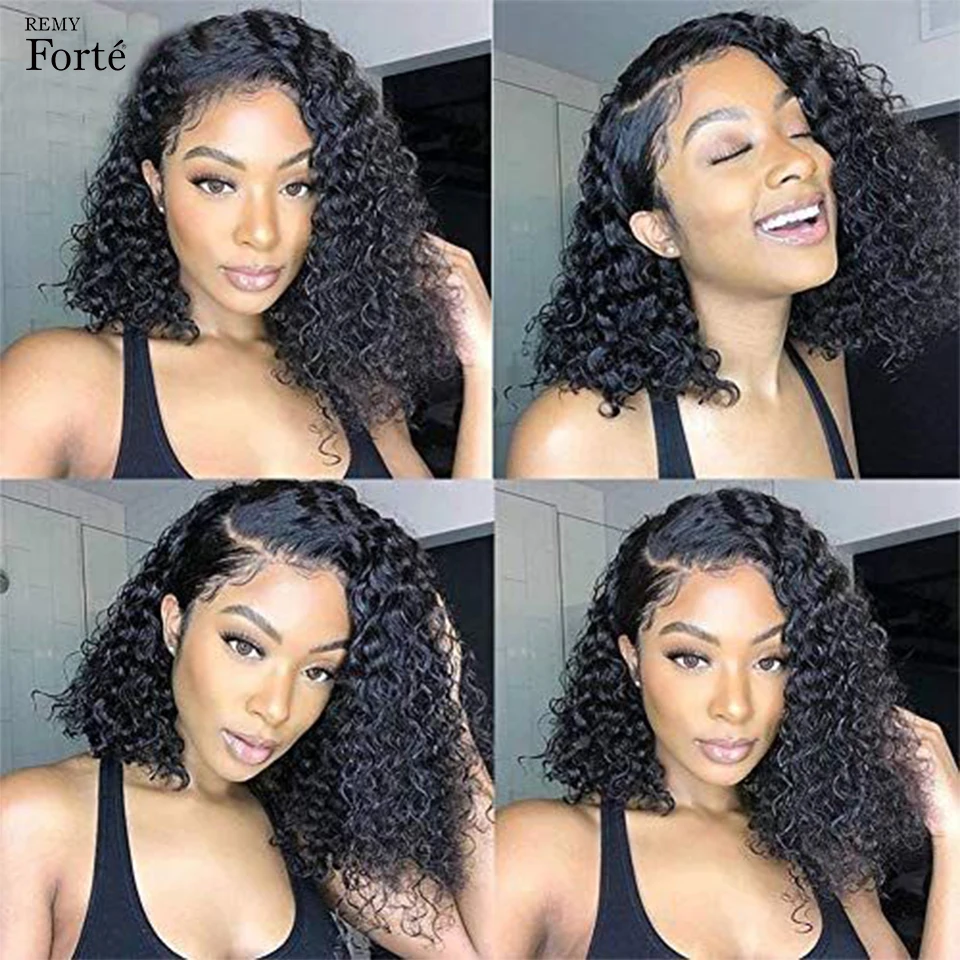 13X4 13X6 Short Bob Wigs Straight Lace Front Human Hair Wigs Brazilian Straight Bob Wigs Remy Deep Curly Body Lace Frontal Wig