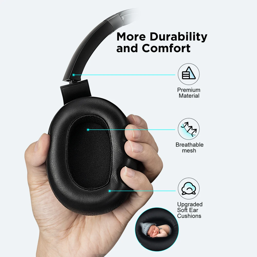 COWIN E9 Hybrid Aktive Noise Cancelling Wireless Bluetooth Kopfhörer Über Ohr mit 5 Mic Aptx HD Headset HiFi sound für telefon