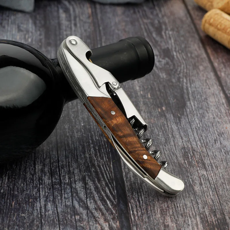 Wood Wine Beer Bottle Opener Corkscrew Multifunction Portable Screw Wine Bottle Opener Bar Household Utensils Home Kitchen Tools