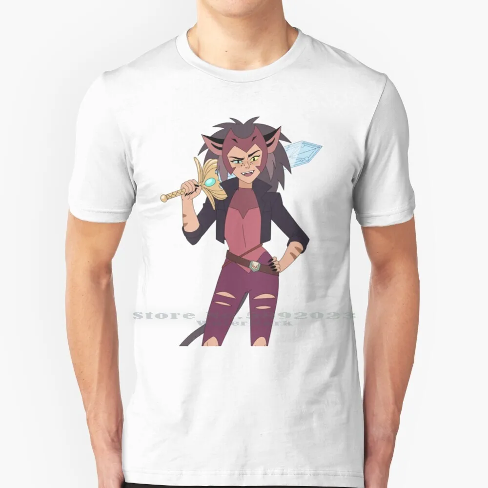 Catra In Leather T Shirt 100% Pure Cotton Big Size Catra Catradora She Ra Shera Spop She Ra And The Princesses Of Power