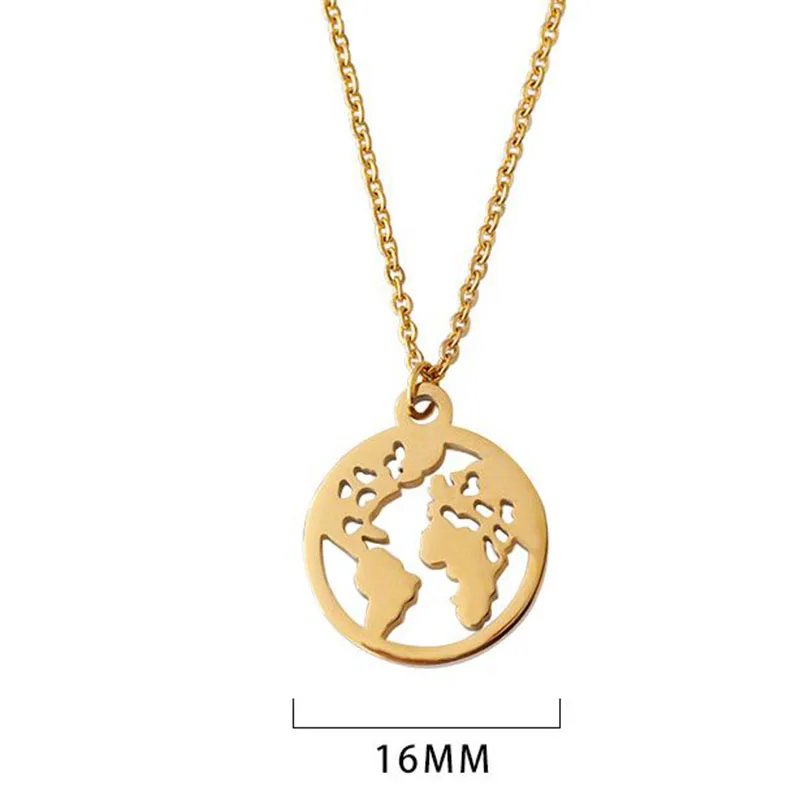 Custom Word Map Necklace Personalized World Earth Map 925 Solid Silver Necklace for Men Women Necklace