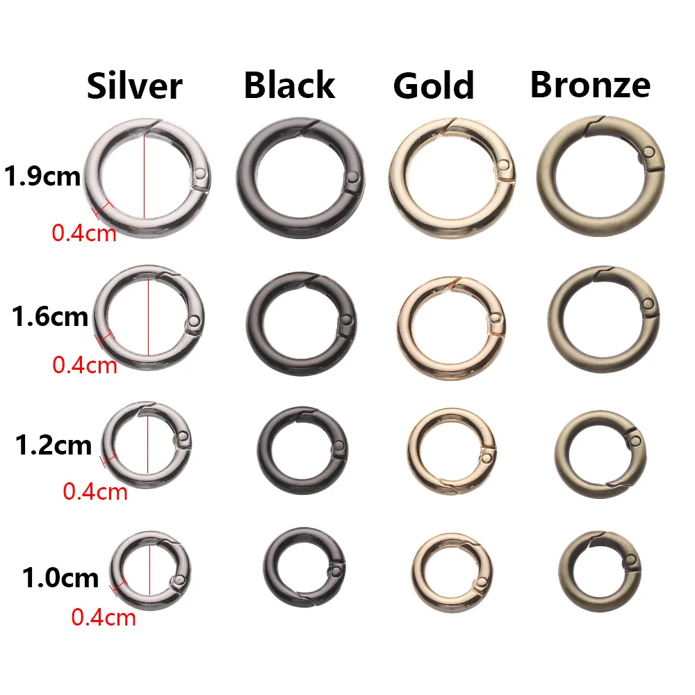 4Pcs Metal O Ring Spring Clasps Openable Round Carabiner Keychain Bag Clips Hook Dog Chain Buckles Connector For DIY Jewelry