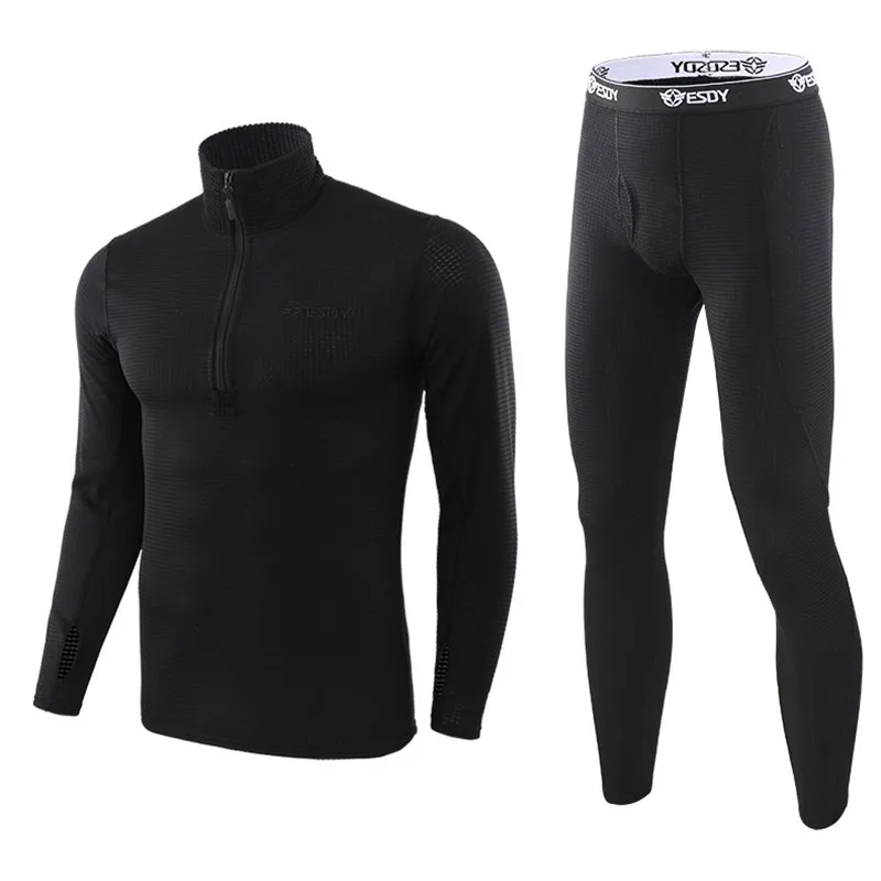 Novo conjuntos de roupa interior térmica para homens inverno manga longa thermo roupa interior longo inverno roupas masculinas movimento grosso