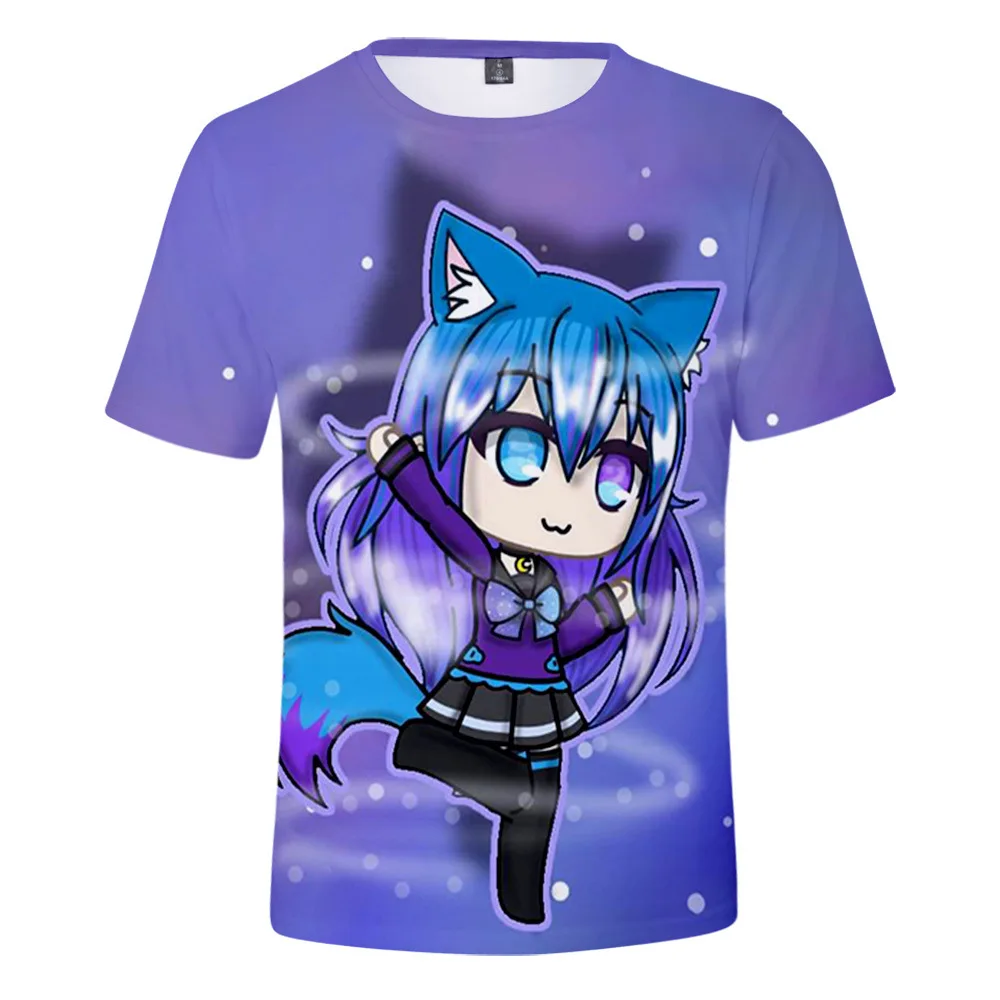 Anime Tees Cute Cartoon Gacha Life Kids T Shirt for Boys Girls 3D Short Sleeve Funny Tshirt Streetwear Children/Adult Clothes