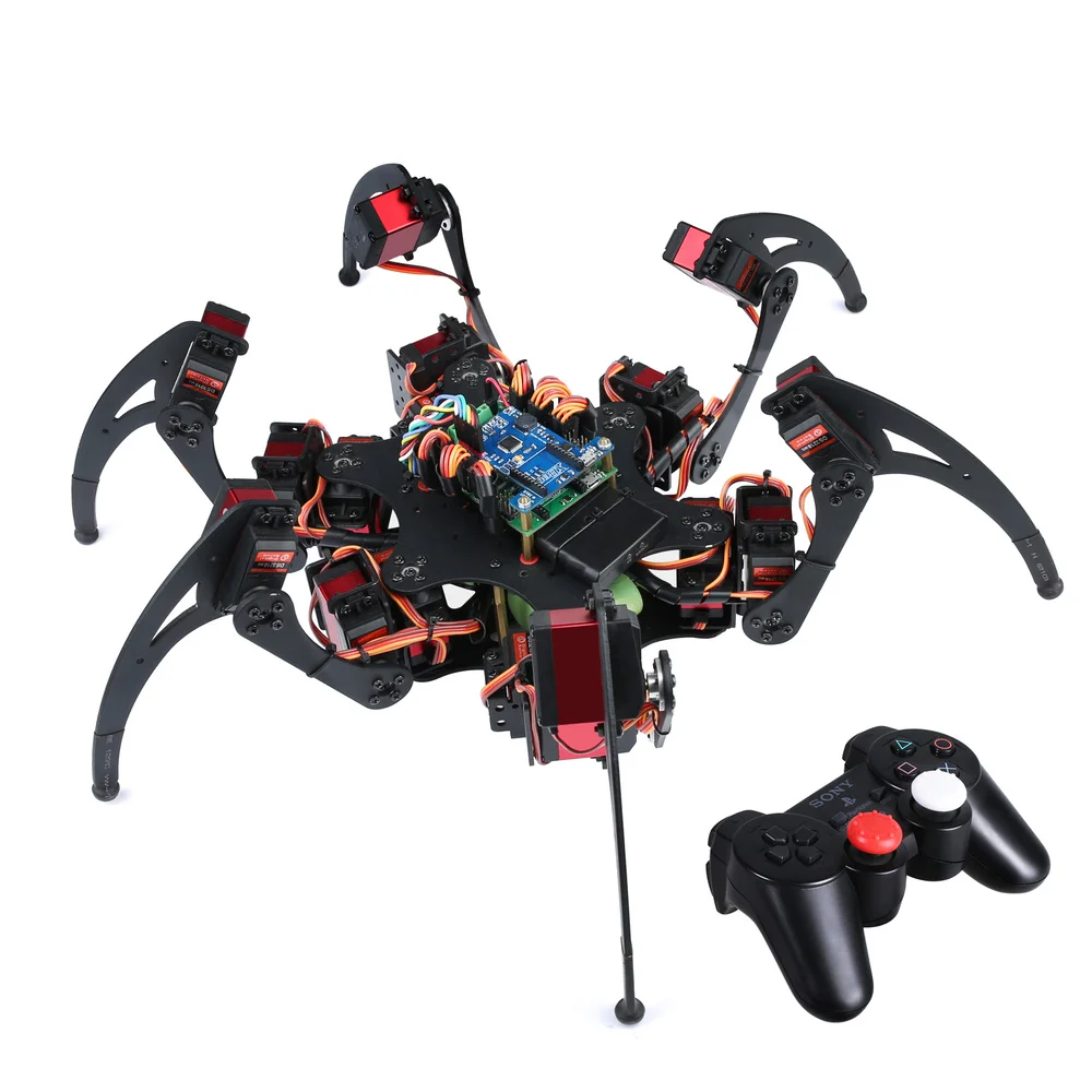 

Hexapods Six-Legged Spider Crawling Robot with 32ch Controller PS2 Control and 25KG Metal Steering Gear YF6125 Digital Servo