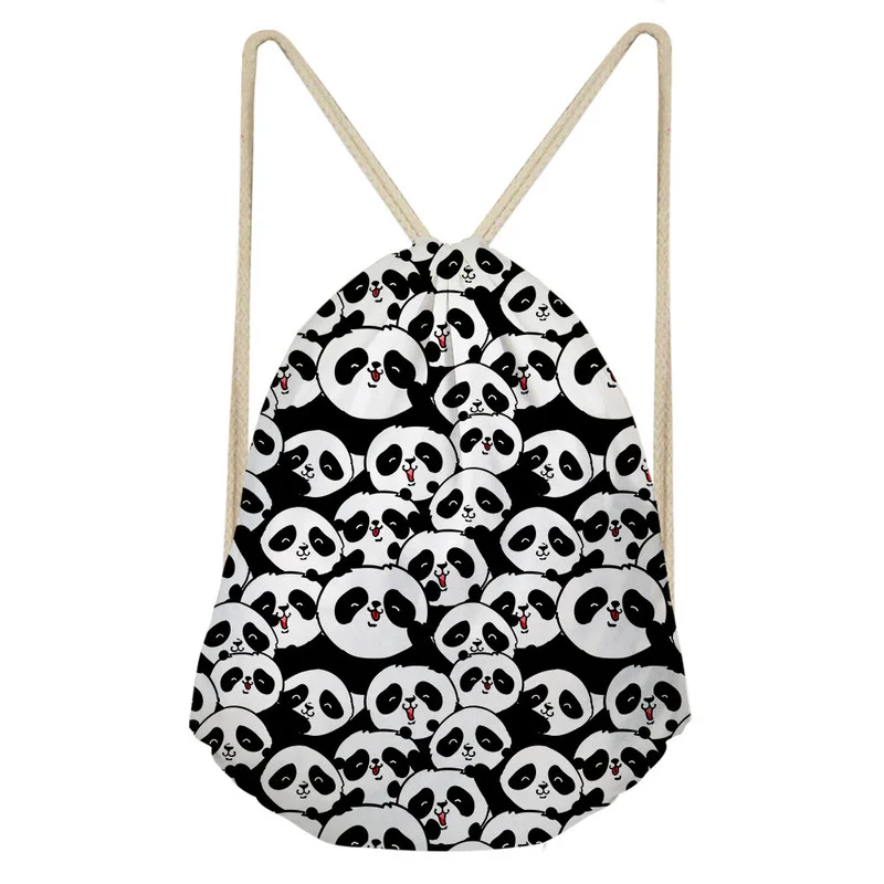

Детский дорожный рюкзак на шнурке, мягкая сумка с рисунком мультяшной панды, свиньи, Женский ранец на ремне