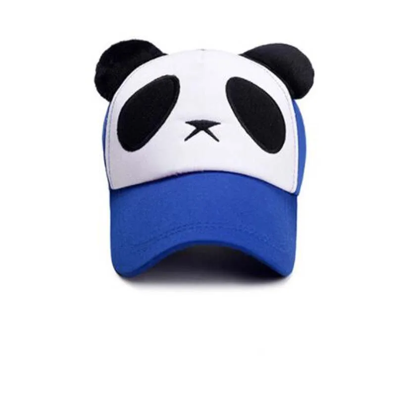 Korean  Lover Panda Cartoon Head Parent-child Baseball Cap Spring Autumn Cotton Hats For Men Women Kids Casquette