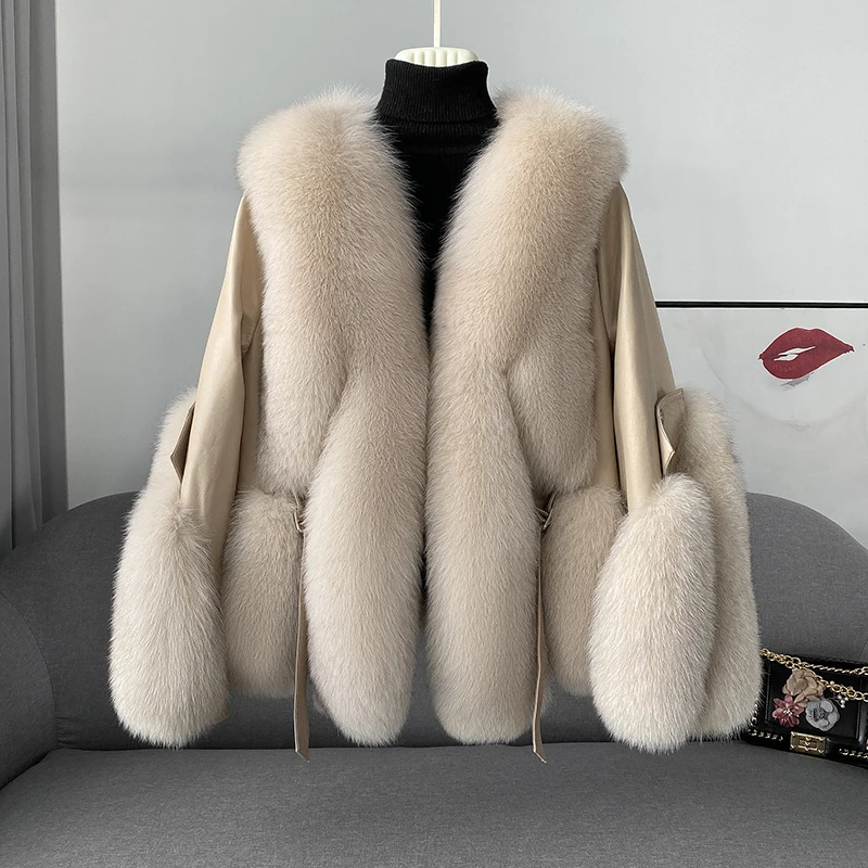 ZDFURS*New Fox Fur coat fur integrated coat temperament young style куртка зимняя женская пуховик женский 2021