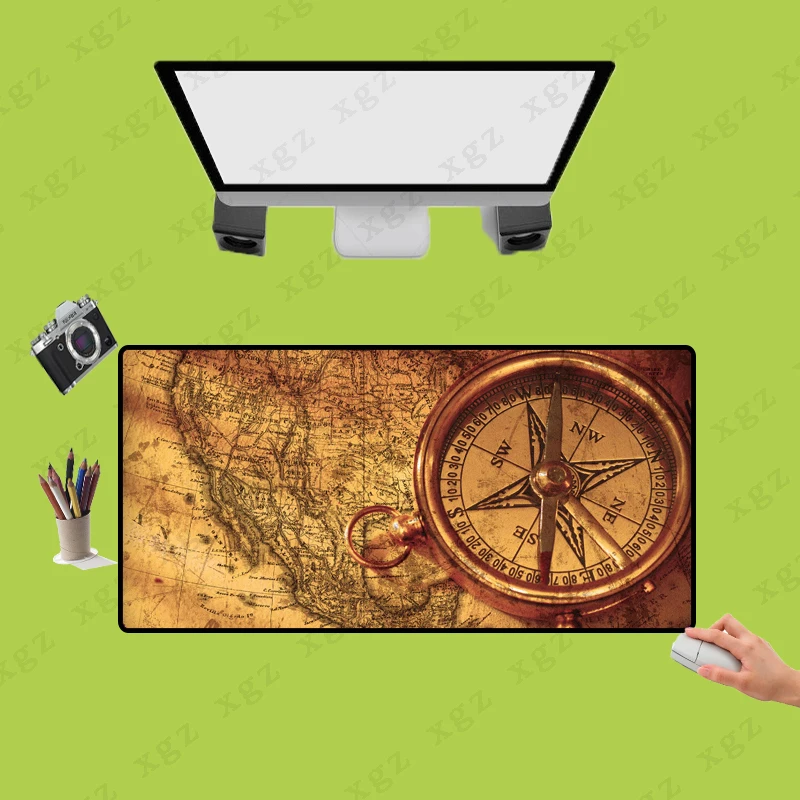 

XGZ Yellow World Map Large Locking Edge Mouse Pad Computer Notebook pad Gaming Mats Office Desk Mat for CSGO DOTA LOL