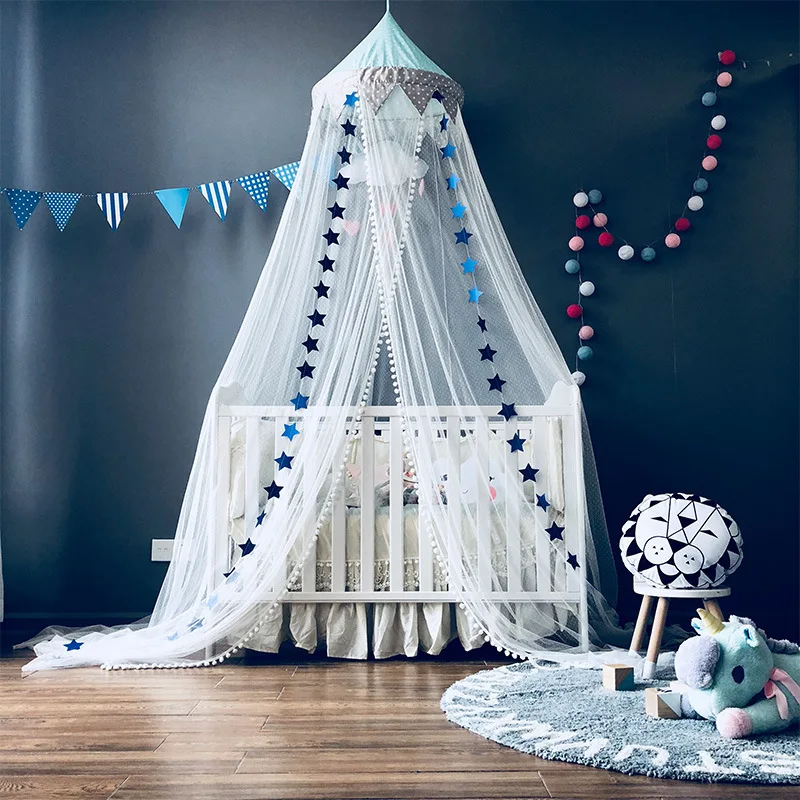 Baby Bed Canopy Children Room Decoration Crib Netting Baby Tent Cotton Hung Dome Baby Mosquito Net Photography Props