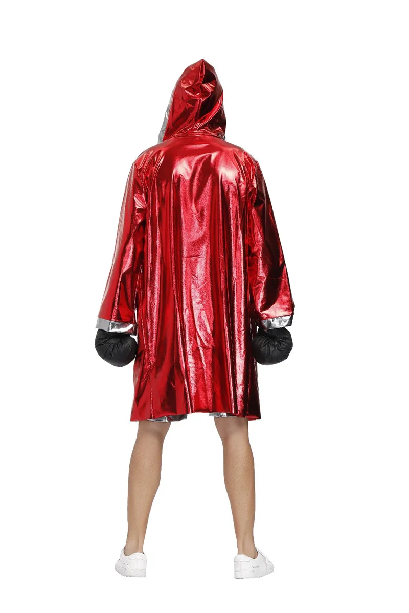 Adult Red Boxing Robe Costume Suit Men Women Boxer Cosplay Carnival Halloween Fancy Party Dress