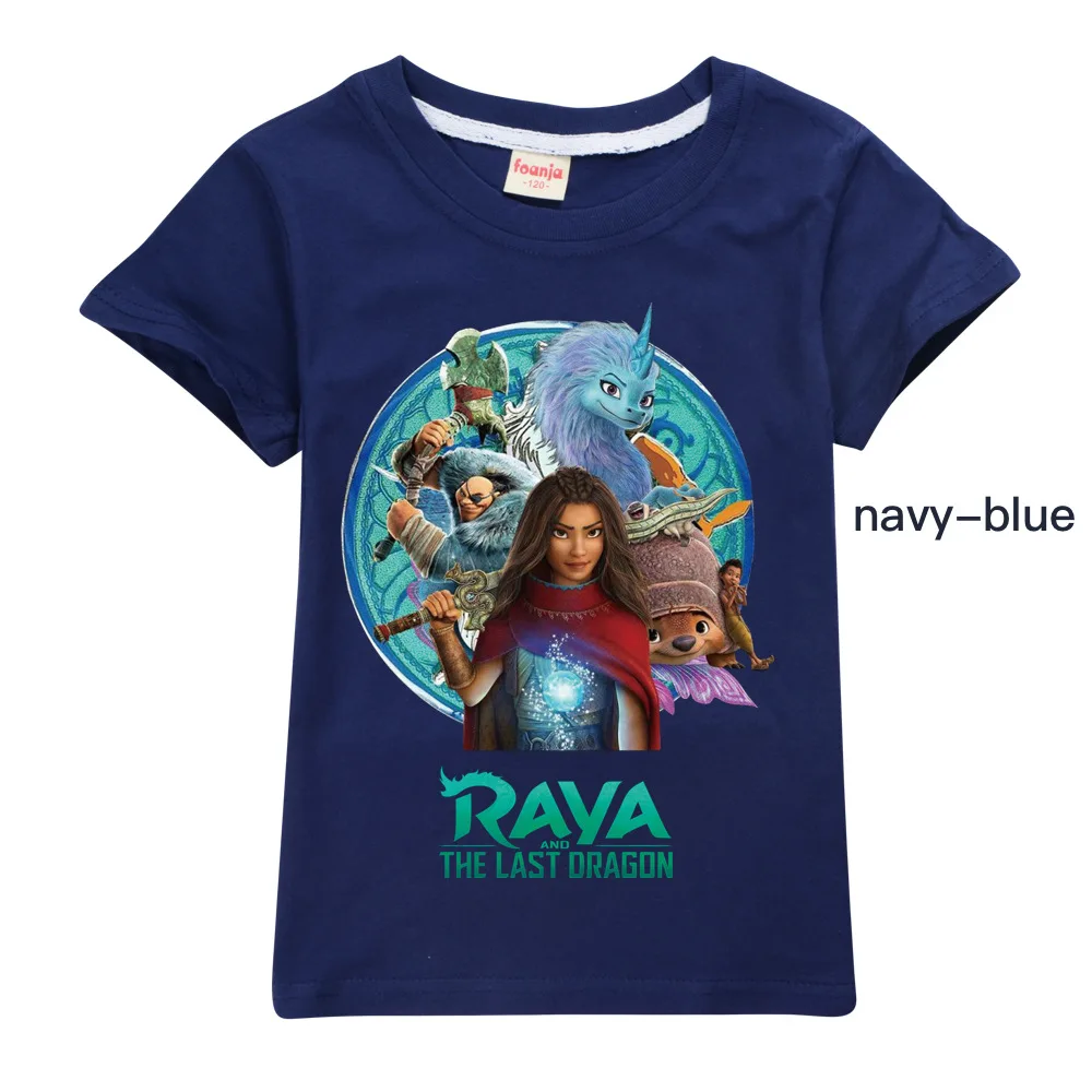 Ropa para niños, camiseta de Raya y el último Dragón, Tops de dibujos animados, camisetas de algodón, ropa de verano, camiseta de manga corta, atuendo para niños