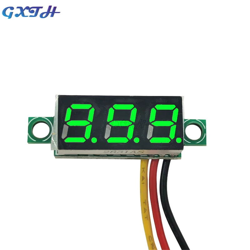 0,28 zoll 2 Draht Rot Blau Grün Digital LED Mini Display Modul DC 2,5-30V Voltmeter Spannung Tester panel Meter Gauge Auto-schlag-lichter Motorcyclecar