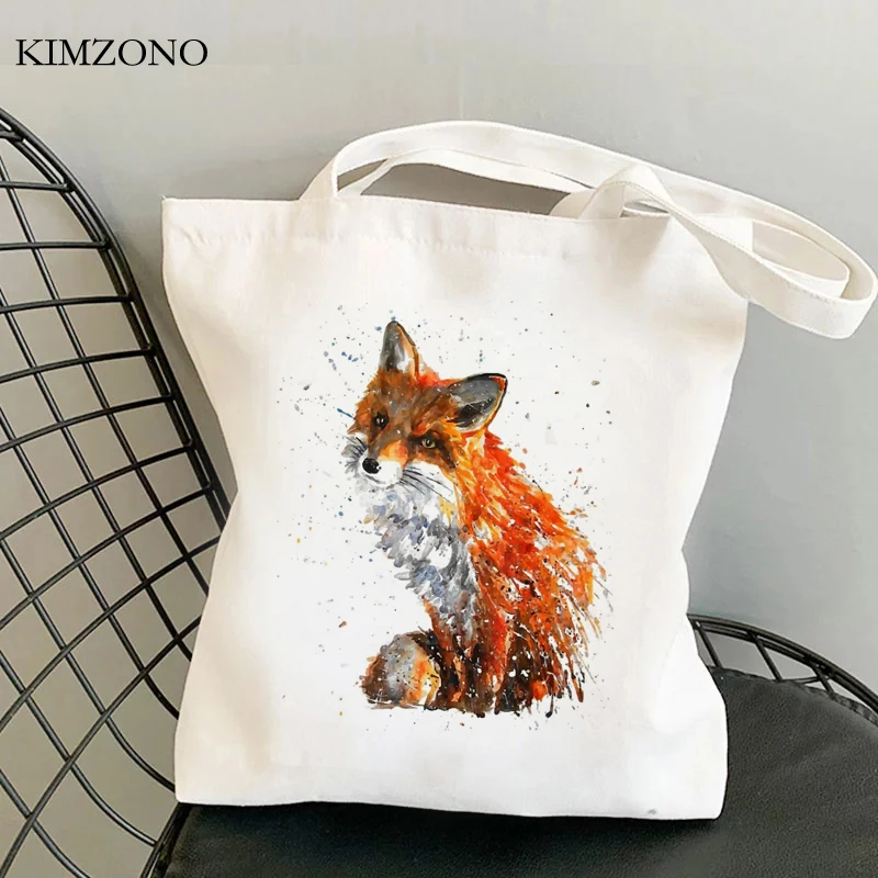 Fox shopping bag recycle bag handbag shopper jute bag bag net fabric woven reciclaje custom