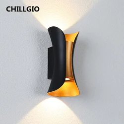 CHILLGIO-Luz LED de pared impermeable para exteriores, lámpara moderna para jardín, pasillo, dormitorio, sala de estar, iluminación interior de aluminio, 6W/10W, IP65