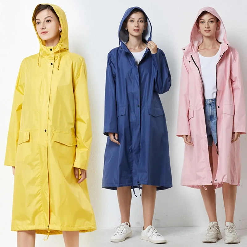 Long Raincoat for Men and Women, Raincoat, Breathable, Portable, Water-Repellent, Poncho Coat, Jacket