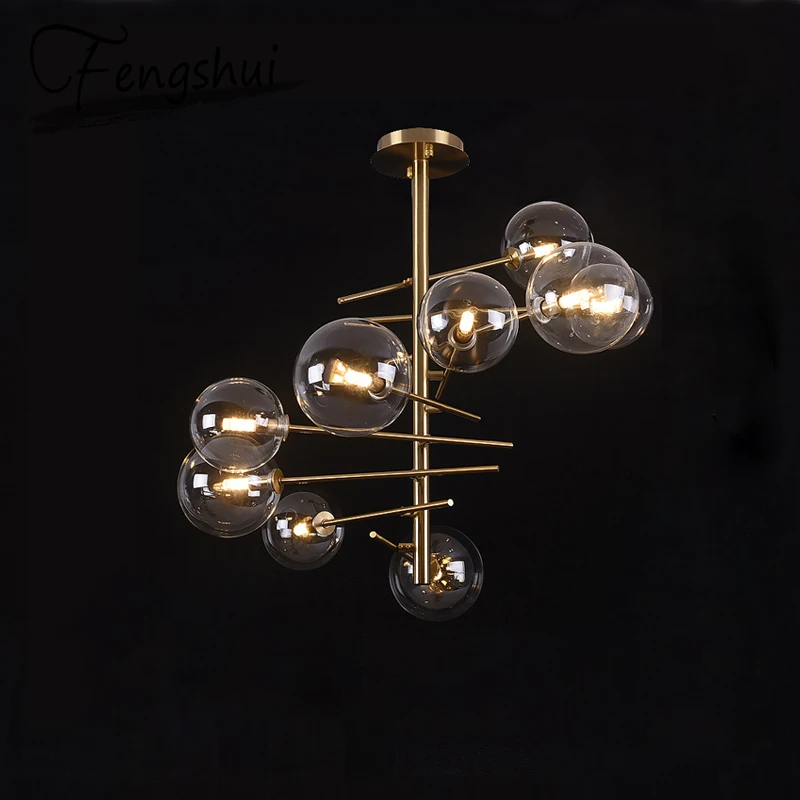 Nordic Luxury Pendant Lights Glass Ball LED Pendant Lamp Lighting Living Room Dining Room Restaurant Kitchen Decor Hanging Lamp