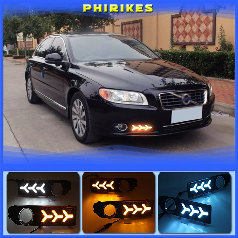 

2pcs For Volvo S80 S80L 2007 2008 2009 2010 2011 2012 2013 Car LED DRL Daytime Running Lights Running Lamp