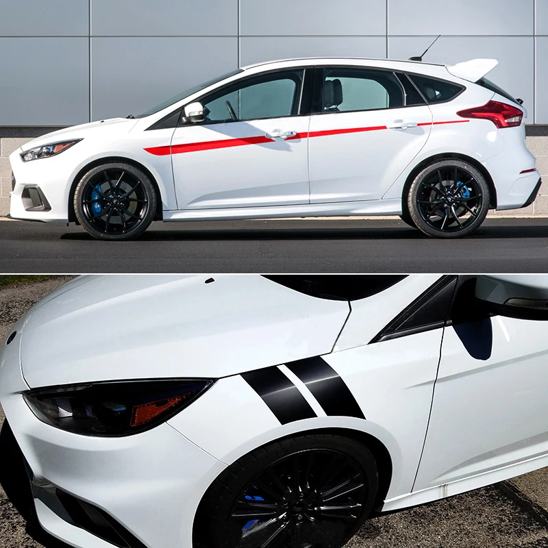 

Sport Body Side Skirt Waist Line Stripes Decal Vinyl Sticker Wrap Accessories for Ford Focus 2012 2013 2014 2015 2016 2017 2018