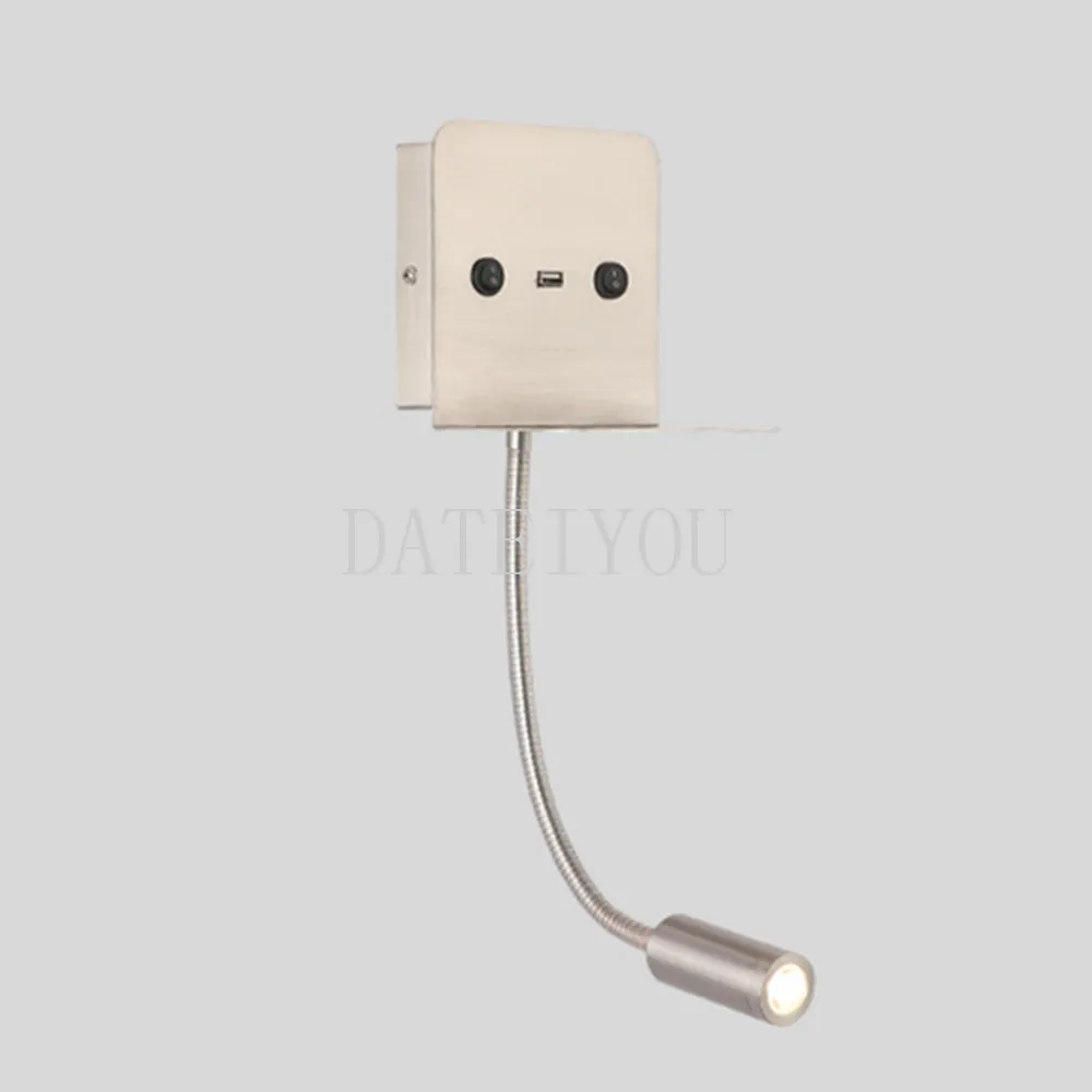 USB bedroom bedside LED wall lamp living room background wall can charge mobile phone wall lamp