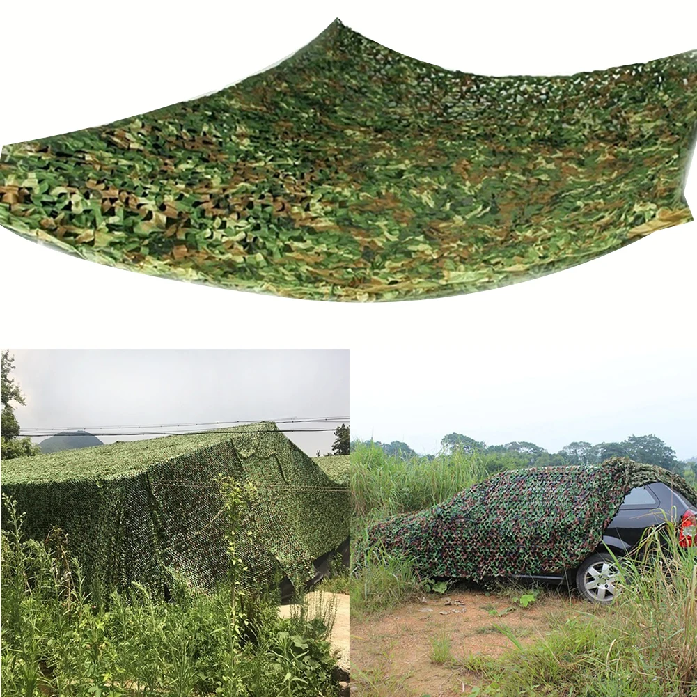 4x5m/3x3m Training Camo Netting Woodland Hunting Military Camouflage Net Shooting Hide Car Tent Shade Camping Sun Shelter