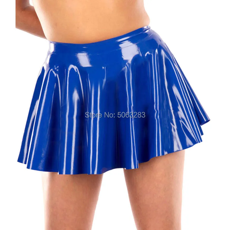 

Rubber Latex Women Mini Skirt A-Line Solid Colour Rubber Casual Skirts