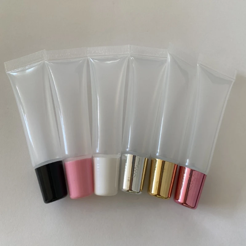 

50pcs/lot 8ml 10ml 15ml 20ml Empty Lipstick Tube,Lip Balm Soft Hose,Makeup Squeeze bottle,Clear Plastic Lip Gloss Container