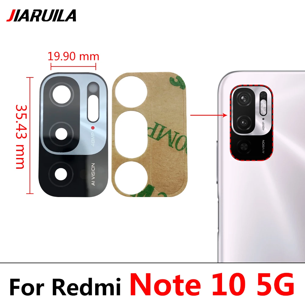 2 STUKS, NIEUWE Terug Achteruitrijcamera Glazen Lens met Sticker Vervanging Reparatie Voor Xiaomi Redmi Note 11T 11 10T 5G 10S 10 Pro Plus 5G