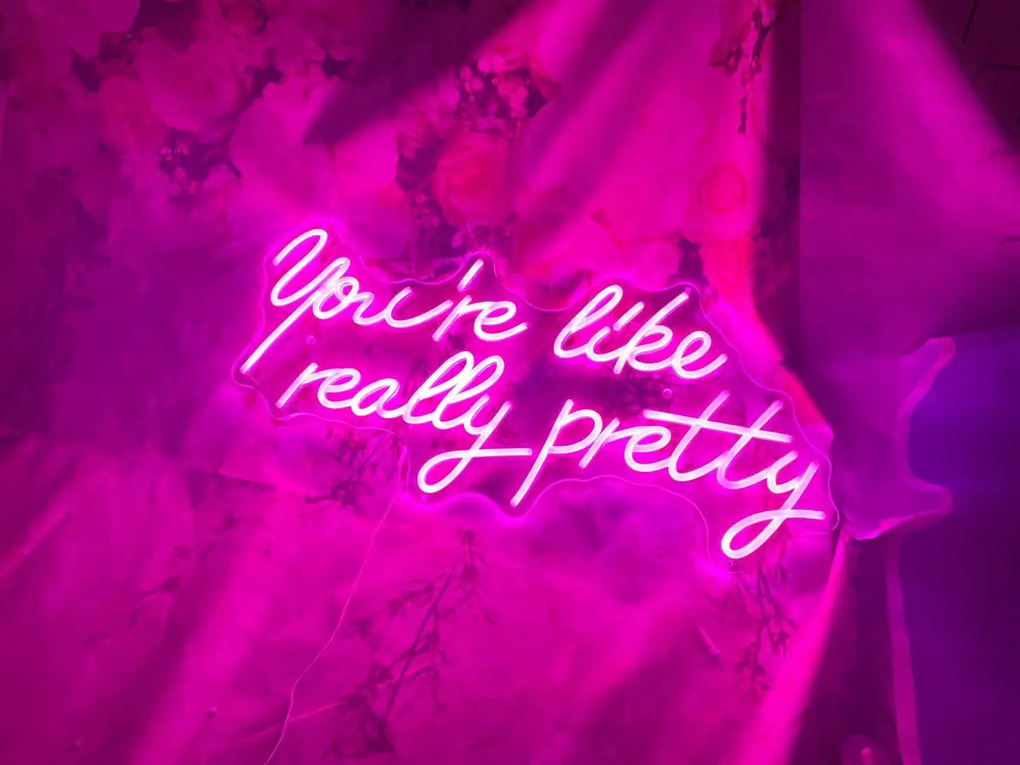 You're Like Really Pretty Neon Sign Light LED Wall Hanging Acrylic Indoor Outdoor Home Bedroom Shop Wedding Decoration Party