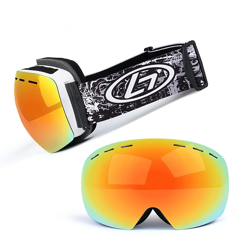 OBAOLAY gafas de esquí de doble capa UV400 antiniebla gafas de esquí grandes máscara de moto de nieve esquí nieve hombres mujeres gafas de Snowboard