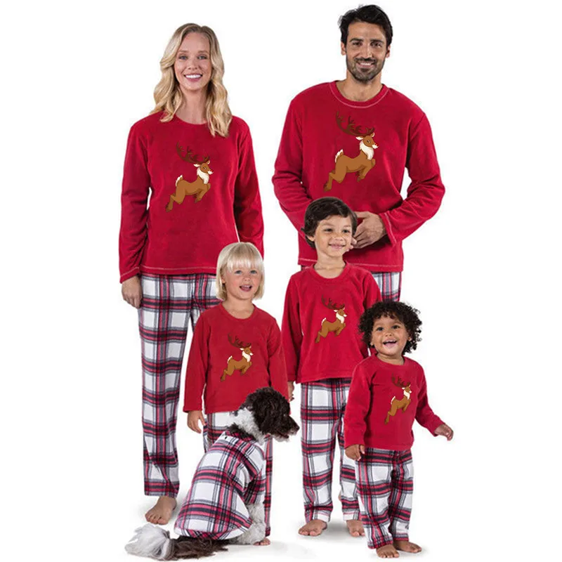 

Family Matching Outfits Christmas Pajamas PJs Set Xmas Sleepwear Nightwear Long Sleeve Tops+Pants Parent-Child Family Look 2020