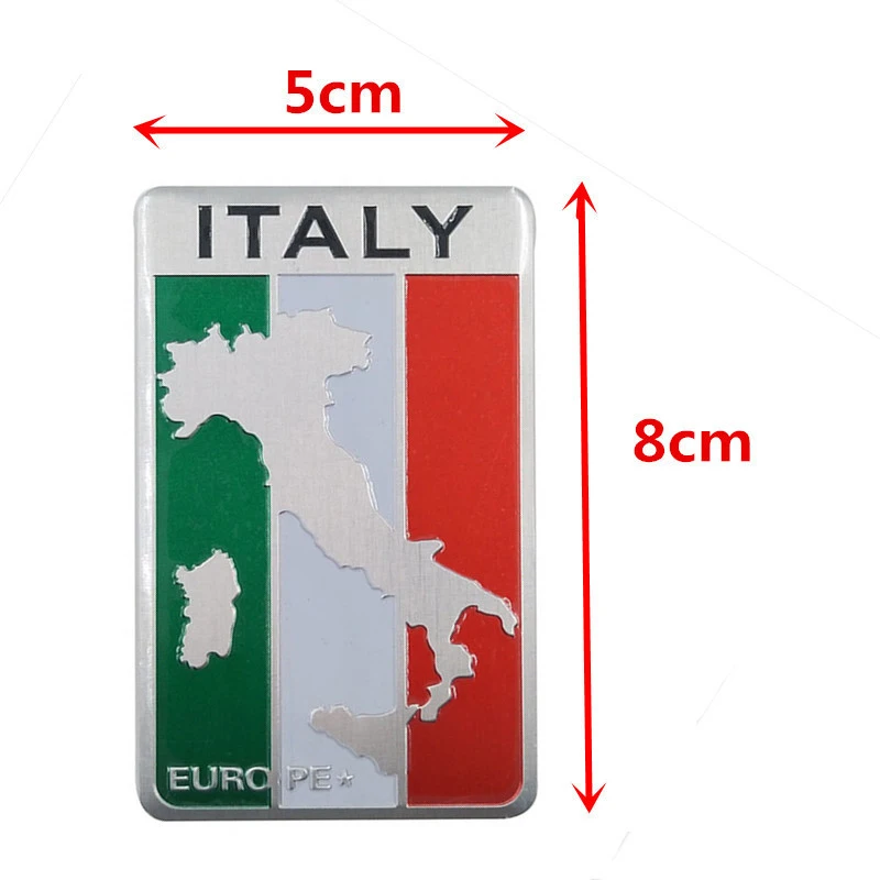 Metal Italy Flag Emblem Badge Car Styling Sticker Decal for Ferrari Maserati Lamborghini Alfa Romeo Fiat Chevrolet Honda