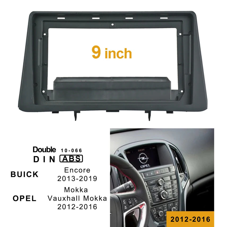 2Din Car DVD Frame Audio Fitting Adaptor Dash Trim Kits Facia Panel 9inch For Opel Vauxhall Mokka 2012-2016 Double Radio Player