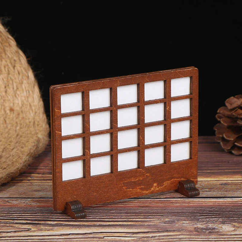 

Dollhouse Miniature Wooden Home Furnishings Retro Screen, 1/12 Dolls House Bedroom Life Scene Ornament