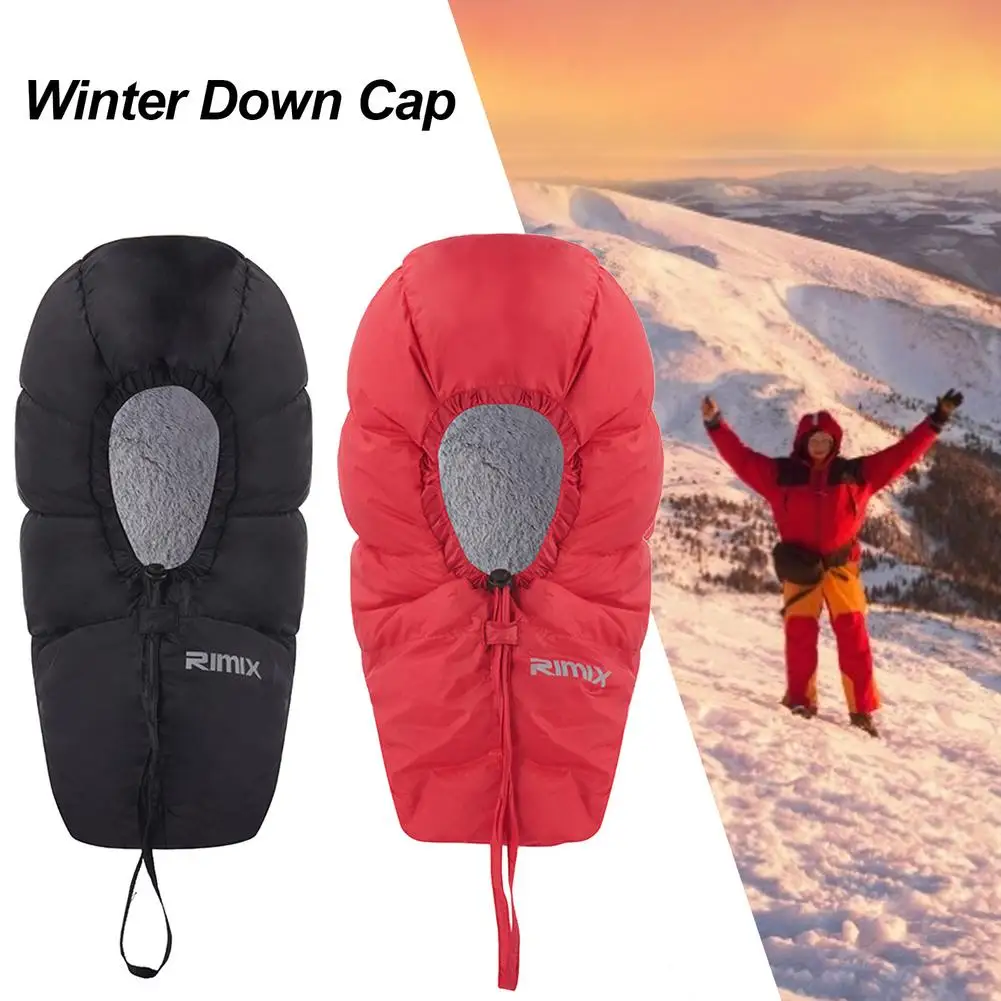 Down Hood Outdoor Hiking Camping Waterproof Warm Hat Plus Velvet Thick Windproof Men And Women Protection Against Cold