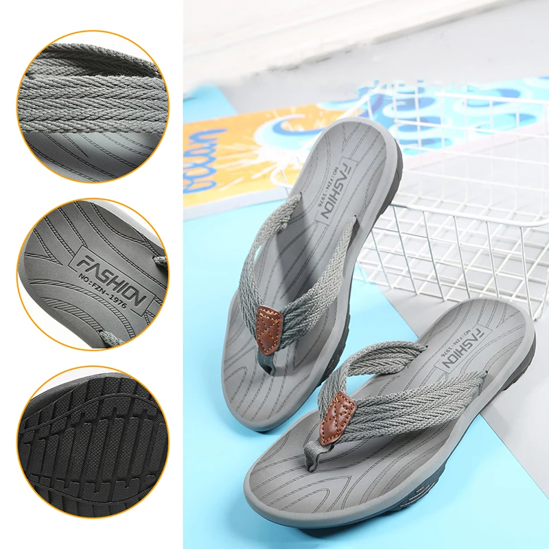 Men Flip Flops Summer Breathable Sandals Shoes For Men Non-slip Rubber Soles Slippers Fashion Outdoor Casual Shoes Big Size 47