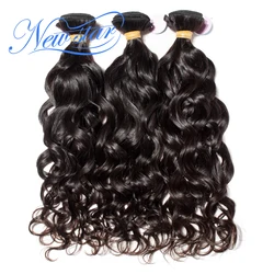 New Star Brazilian Natural Wave Virgin Human Hair 3 Bundle Thick Extension Intact Cuticle Unprocessed Water wave Hair Weaving