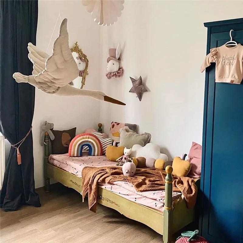 Swan Wand Decor Mädchen Schlafzimmer Hängen Stofftier Plüsch Spielzeug Prinzessin Puppe Mädchen Kind Geschenk Kinderzimmer Geburtstag Hochzeit Geschenk