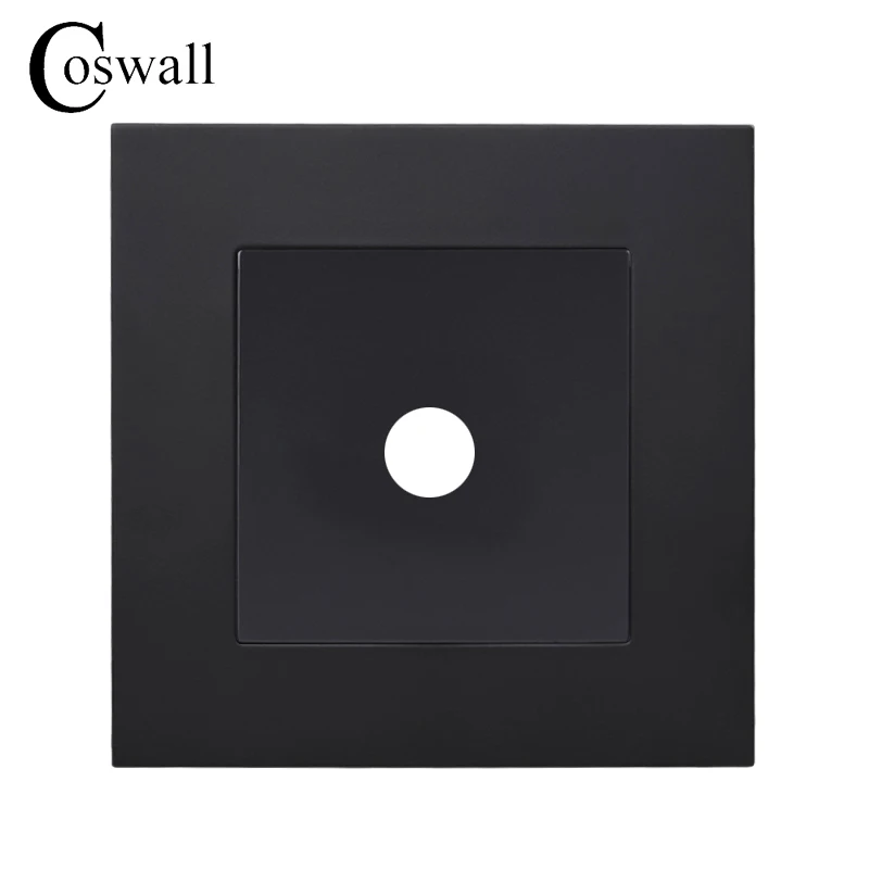 Coswall Simple PC Style Wall Blank Panel Blind Cover With 1 or 2 Outlet Hole 9mm Diameter For Gather Outgoing Wire E20 Series