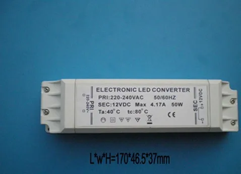 

10PCS Wholesales factory price LED TRANSFORMER DRIVER Converter DC12V 50W 4.17A 100% New