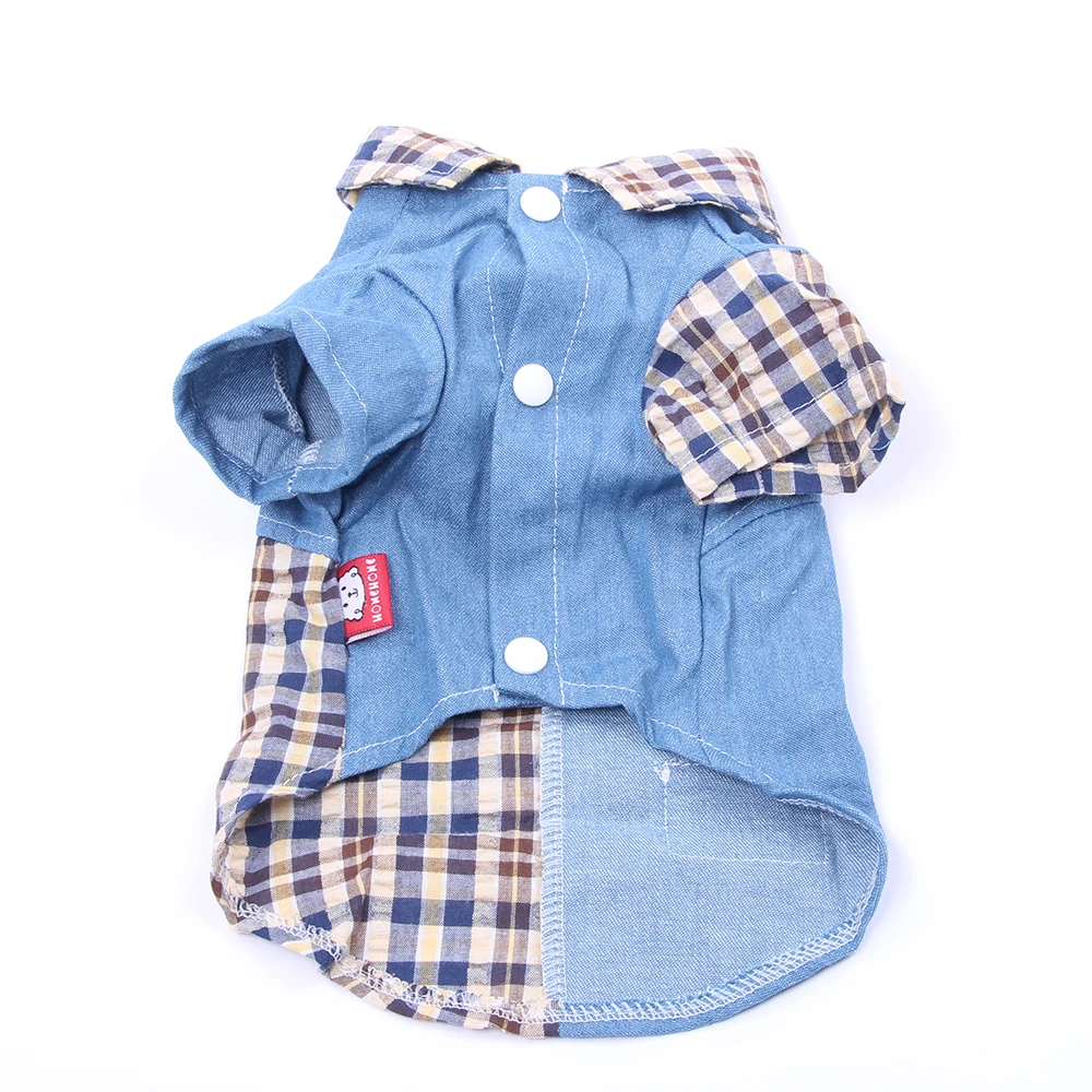 Dog Pet Clothes Shirt Plaid Design Cat Puppy Blouse Spring/Summer Clothes Apparel 2 Colours