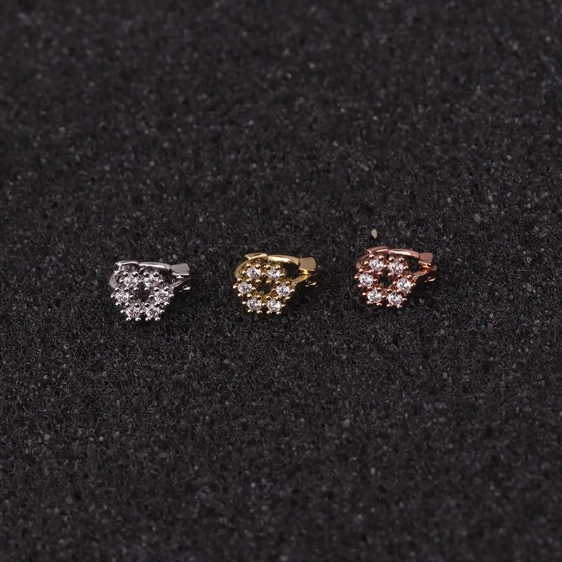 2020 New 1 Piece White Gold Sliver Color Tiny Cz Small Hoop Tragus Cartilage Earring Rook Daith Helix Ear Piercing Jewelry Gift