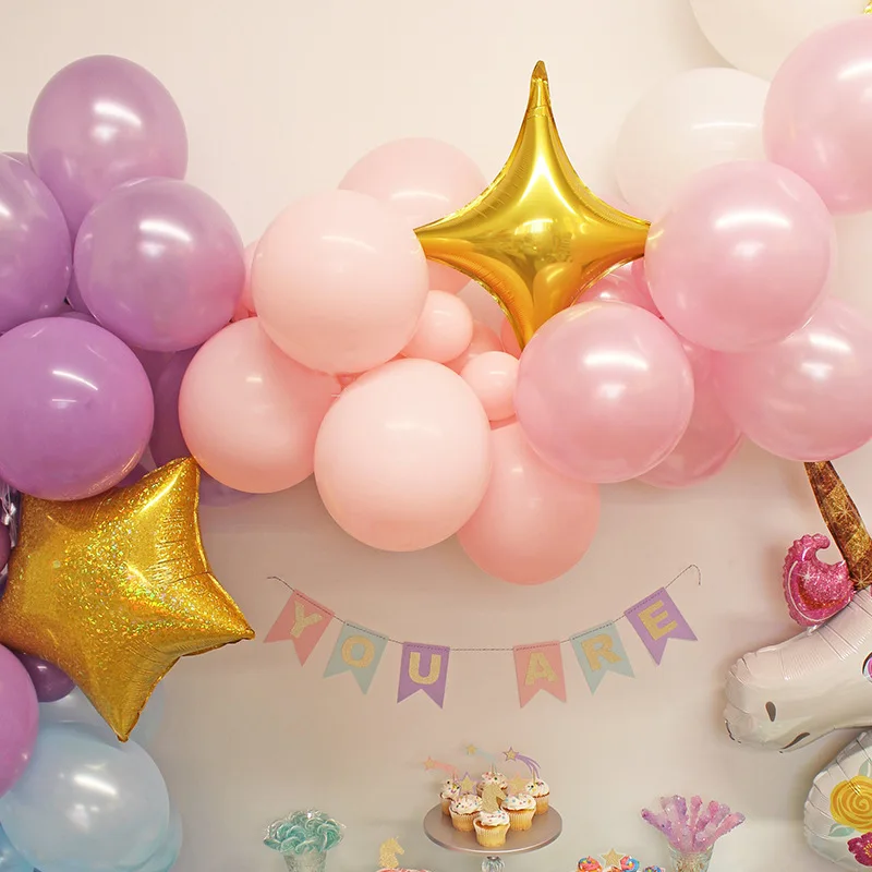 5pcs/10pcs 10inch small four-pointed star aluminum film balloon birthday party wedding decoration star balloon happy new year