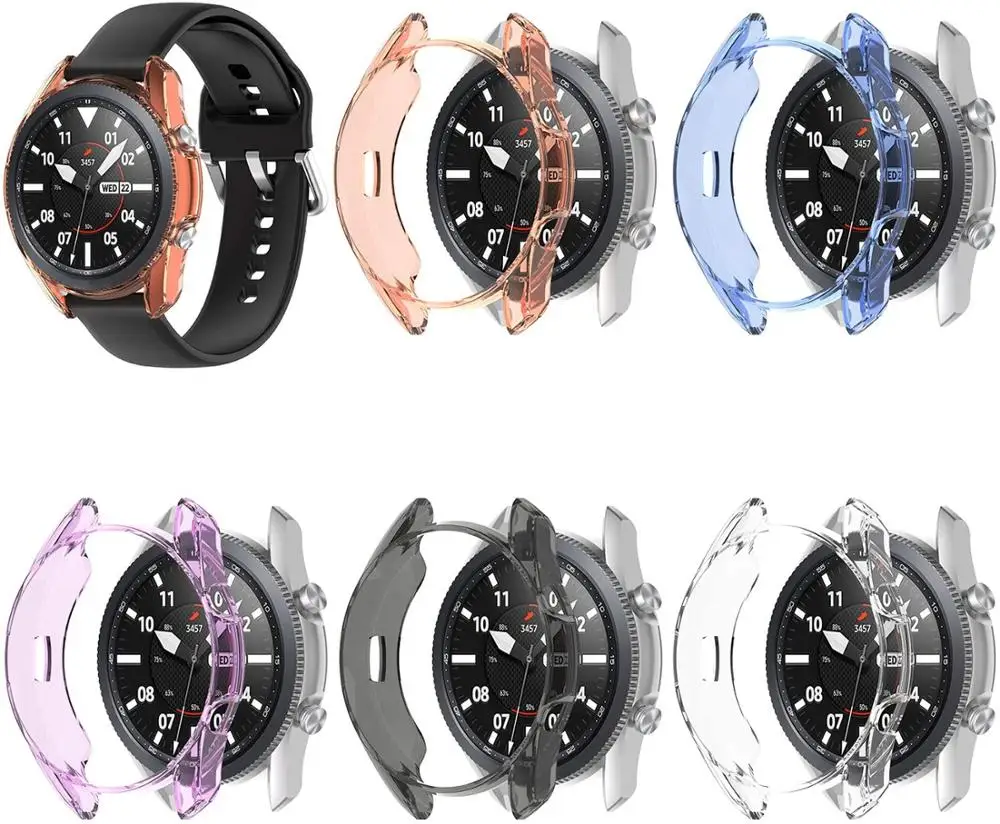 Case For Samsung Galaxy watch 3 45mm 41mm samrtwatch Soft Plated TPU bumper 41 45 mm smart watch Protector Cover Accessories