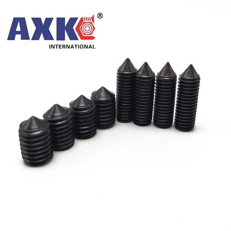 1/10/50 M6 M8 M10 M12 M16 DIN914 Black grade 12.9 steel Hex Hexagon Socket Cone Point Grub Set Screw Allen Head Tapered End Bolt