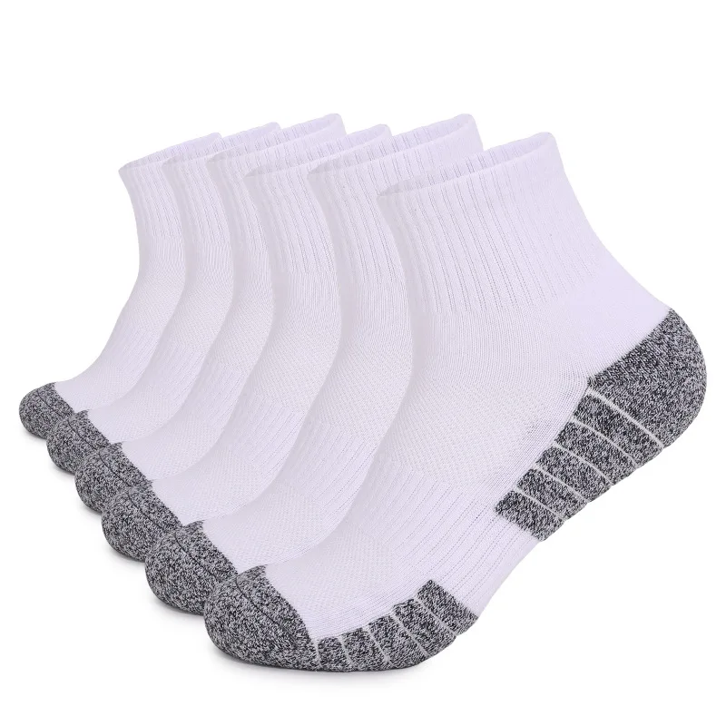 3/6 Pairs Outdoor Men/Women Sport Running Socks Performance Thick Cushion Compression Athletic Walking Hiking Quarter Socks