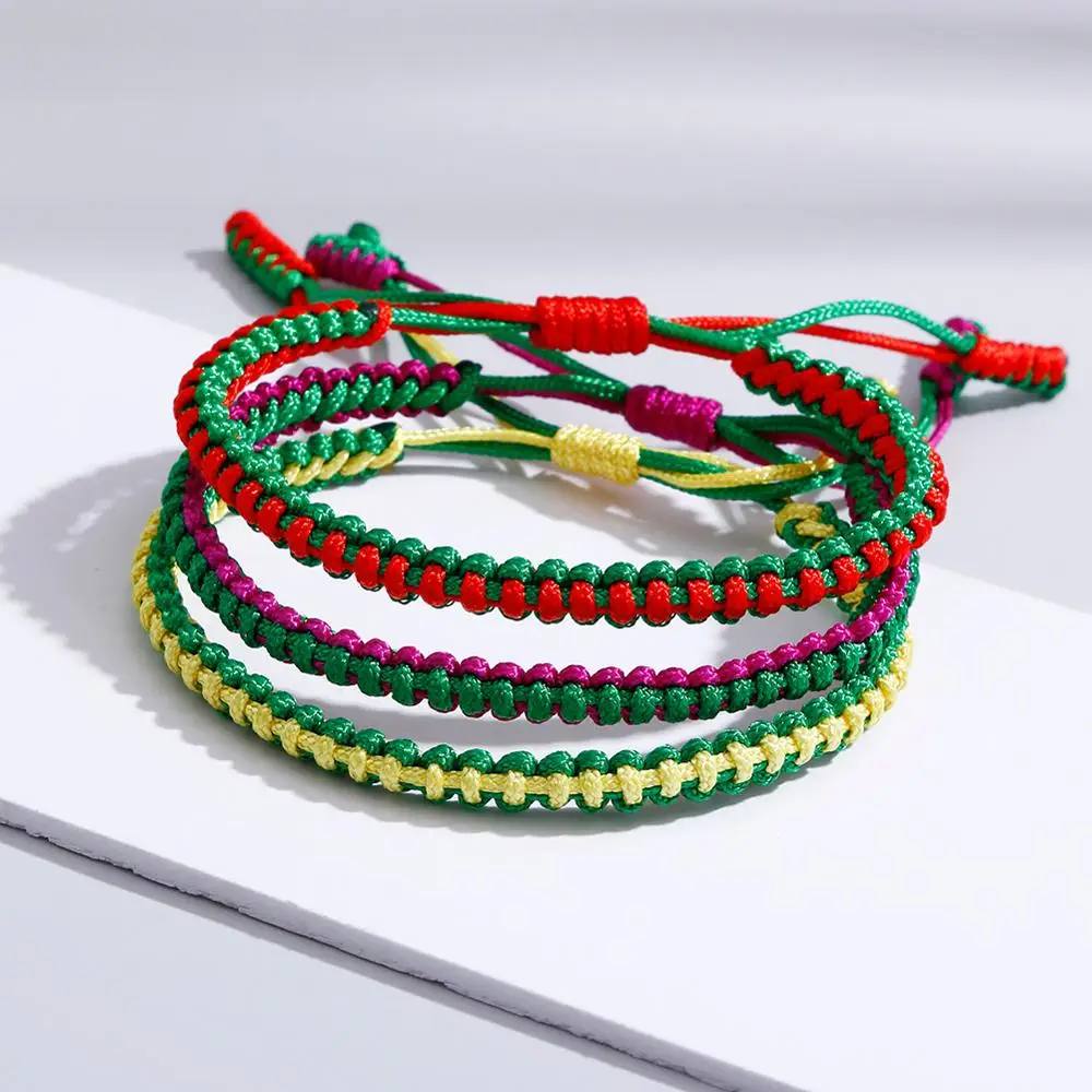 Vintage Green Rope Bracelets Charms Women Men Couples Handmade Knots Best Friend Christmas Gift Bracelet Femme Homme Fashion