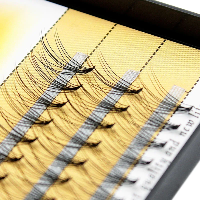 Kimcci 60knots/Case Natural False Eyelash Extension Makeup 10D Mink Individual Faux Eye Lashes Professional Fake Grafting Cilias