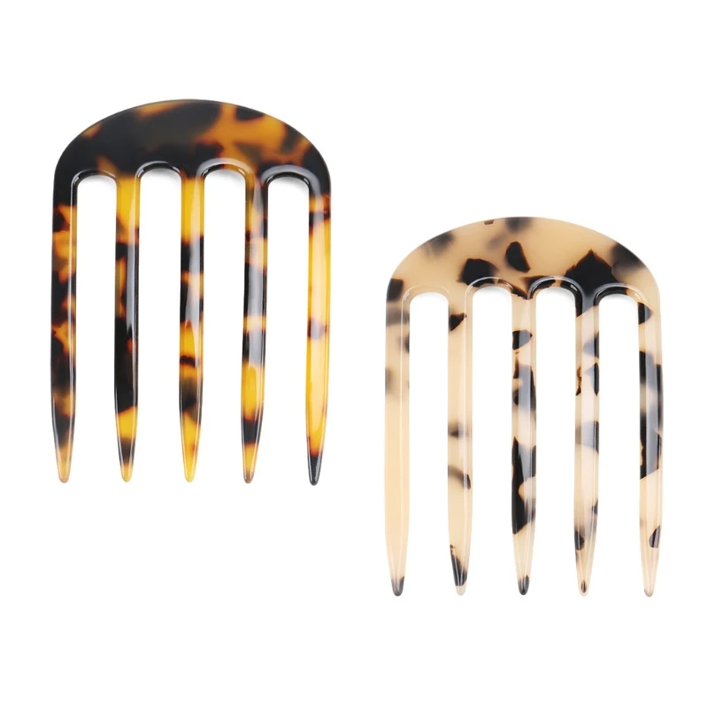 Twist Hair Side Comb Cellulose Acetate 5 Teeth Tortoise for Shell Chignon Hairpi