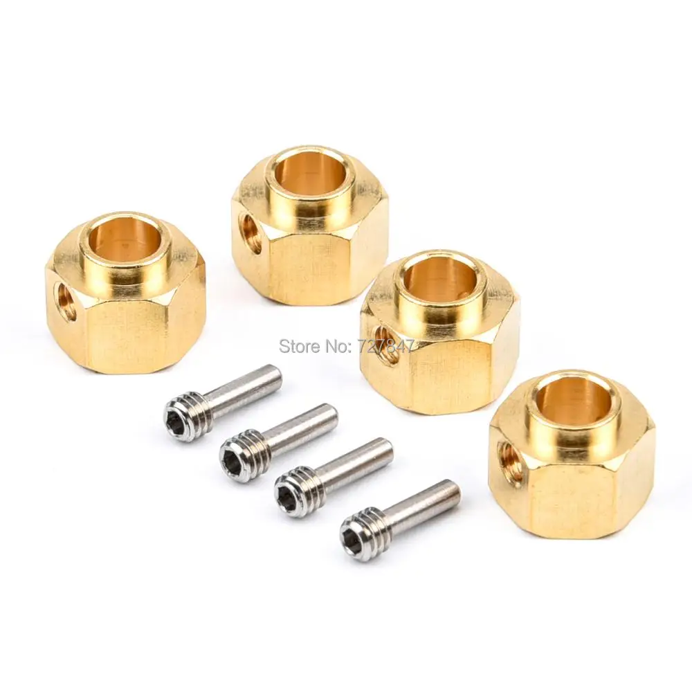 4pcs/lot TRX4 5/6/8/9/10/11/12mm Heavier Brass 12mm Wheel Hex Wheel Hub Extended Adapter for 1/10 RC Crawler Car TRX TRX-4